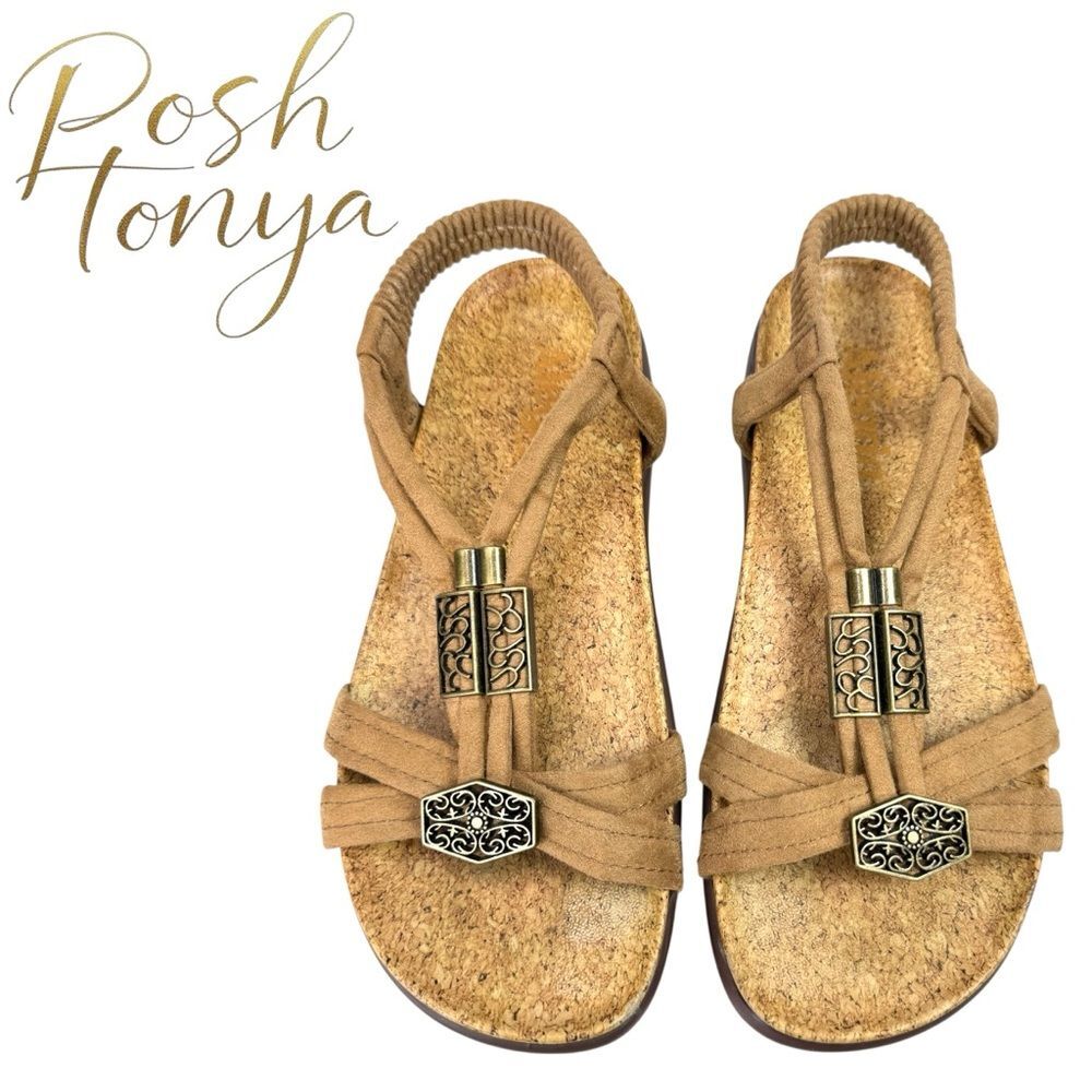 Alegria Roz Braided Wedge Tan Comfort Sandals Sand Size 36 Boho Coastal
